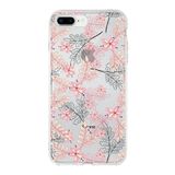 Printify Apple iPhone 7 Plus Uyumlu Kapak Floral Kırmızı Tasarımlı Şeffaf Silikon Kılıf