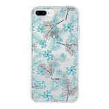 Printify Apple iPhone 7 Plus Uyumlu Kapak Floral Su Yeşili Tasarımlı Şeffaf Silikon Kılıf