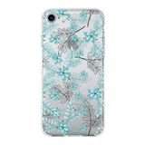 Printify Apple iPhone 7 Uyumlu Kapak Floral Su Yeşili Tasarımlı Şeffaf Silikon Kılıf