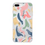 PrintiFy Apple iPhone 8 Plus ile Uyumlu Kapak Abstract Tasarımlı 1mm Fit Şeffaf Silikon Kılıf