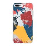 PrintiFy Apple iPhone 8 Plus ile Uyumlu Kapak Brush Stroke Tasarımlı 1mm Fit Şeffaf Silikon Kılıf