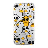 PrintiFy Apple iPhone 8 Plus ile Uyumlu Kapak Duck Tasarımlı 1mm Fit Şeffaf Silikon Kılıf
