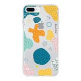 PrintiFy Apple iPhone 8 Plus ile Uyumlu Kapak Geometrik Şekiller Tasarımlı 1mm Fit Şeffaf Silikon Kılıf