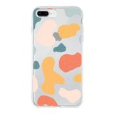 PrintiFy Apple iPhone 8 Plus ile Uyumlu Kapak Grunge Tasarımlı 1mm Fit Şeffaf Silikon Kılıf