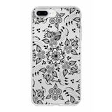 PrintiFy Apple iPhone 8 Plus ile Uyumlu Kapak Nostalji Desen - B Tasarımlı 1mm Fit Şeffaf Silikon Kılıf