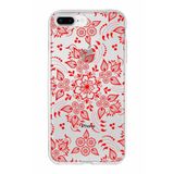 PrintiFy Apple iPhone 8 Plus ile Uyumlu Kapak Nostalji Desen - E Tasarımlı 1mm Fit Şeffaf Silikon Kılıf