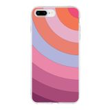 PrintiFy Apple iPhone 8 Plus ile Uyumlu Kapak Renk Cümbüşü F Tasarımlı 1mm Fit Şeffaf Silikon Kılıf Pembe
