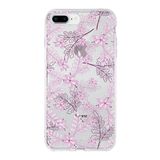 Printify Apple iPhone 8 Plus Uyumlu Kapak Floral Pudra Tasarımlı Şeffaf Silikon Kılıf