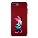 PrintiFy Apple iPhone 8 Plus Uyumlu Kapak Minnine Mouse-d Tasarımlı Silikon Kılıf - Mürdüm