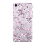 Printify Apple iPhone 8 Uyumlu Kapak Floral Pudra Tasarımlı Şeffaf Silikon Kılıf