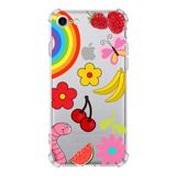 Printify Apple iPhone 8 Uyumlu Water Color 5 Baskılı Şeffaf Köşe Korumalı Antişok Kılıf