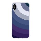 PrintiFy Apple iPhone X ile Uyumlu Kapak Renk Cümbüşü E Tasarımlı 1mm Fit Şeffaf Silikon Kılıf Mavi