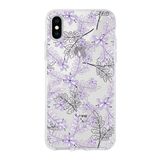 Printify Apple iPhone X Uyumlu Kapak Floral Lila Tasarımlı Şeffaf Silikon Kılıf