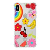 Printify Apple iPhone X Uyumlu Water Color 5 Baskılı Şeffaf Köşe Korumalı Antişok Kılıf