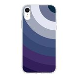 PrintiFy Apple iPhone XR ile Uyumlu Kapak Renk Cümbüşü E Tasarımlı 1mm Fit Şeffaf Silikon Kılıf Mavi