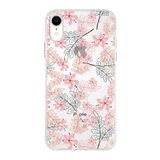 Printify Apple iPhone XR Uyumlu Kapak Floral Kırmızı Tasarımlı Şeffaf Silikon Kılıf