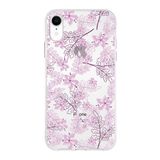 Printify Apple iPhone XR Uyumlu Kapak Floral Pudra Tasarımlı Şeffaf Silikon Kılıf