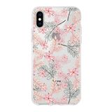Printify Apple iPhone XS Max Uyumlu Kapak Floral Kırmızı Tasarımlı Şeffaf Silikon Kılıf