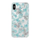 Printify Apple iPhone XS Max Uyumlu Kapak Floral Su Yeşili Tasarımlı Şeffaf Silikon Kılıf