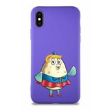 Printify Apple Iphone Xs Soft Premier Kapak Puff Tasarımlı Silikon Kılıf - Mor
