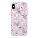 Printify Apple iPhone XS Uyumlu Kapak Floral Pudra Tasarımlı Şeffaf Silikon Kılıf
