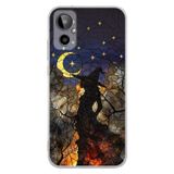 PrintiFy General Mobile GM 23 SE ile Uyumlu Vitray Cadı Saati Tasarımlı Şeffaf Silikon Kılıf