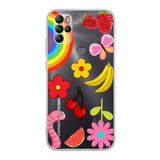 PrintiFy GM 21 Pro New Edition ile Uyumlu 1mm Slim Fit Water Color 5 Baskılı Silikon Şeffaf Kılıf