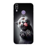 Printify Honor 8C İle Uyumlu Kedi 2 Kamera Korumalı Şeffaf Kılıf