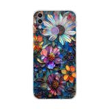PrintiFy Honor 8C ile Uyumlu Vitray Mücevher Flora Tasarımlı Şeffaf Silikon Kılıf