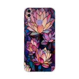 PrintiFy Honor 8C ile Uyumlu Vitray Sessiz Lotus Tasarımlı Şeffaf Silikon Kılıf