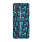 PrintiFy Huawei Honor 20 ile Uyumlu 1mm Slim Fit Nazar Boncuğu 4 Baskılı Şeffaf Kılıf