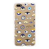 PrintiFy Huawei Honor 7S ile Uyumlu 1mm Slim Fit Nazar Boncuğu 2 Baskılı Şeffaf Kılıf