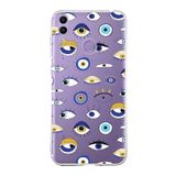 PrintiFy Huawei Honor 8C ile Uyumlu 1mm Slim Fit Nazar Boncuğu 2 Baskılı Şeffaf Kılıf