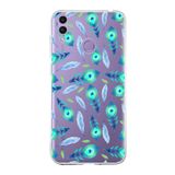 PrintiFy Huawei Honor 8C ile Uyumlu 1mm Slim Fit Nazar Boncuğu 3 Baskılı Şeffaf Kılıf