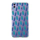PrintiFy Huawei Honor 8C ile Uyumlu 1mm Slim Fit Nazar Boncuğu 4 Baskılı Şeffaf Kılıf
