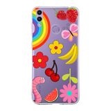 PrintiFy Huawei Honor 8C ile Uyumlu 1mm Slim Fit Water Color 5 Baskılı Şeffaf Kılıf