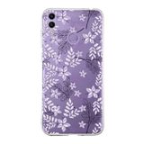 PrintiFy Huawei Honor 8C ile Uyumlu Kapak Floral Lila Tasarımlı 1mm Fit Şeffaf Silikon Kılıf