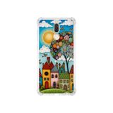 PrintiFy Huawei Mate 10 lite ile Uyumlu Düşlerin Dansı serisi Gökyüzü Şehri Tasarımlı Uv Baskılı Köşe Korumalı Antişok Kılıf