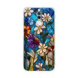 PrintiFy Huawei Mate 10 Lite ile Uyumlu Vitray Mavi Bahar Tasarımlı Şeffaf Silikon Kılıf