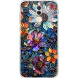 Printify Huawei Mate 10 Lite İle Uyumlu Vitray Mücevher Flora Tasarımlı Şeffaf Silikon Kılıf Şeffaf