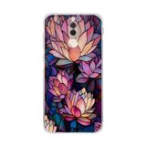 PrintiFy Huawei Mate 10 Lite ile Uyumlu Vitray Sessiz Lotus Tasarımlı Şeffaf Silikon Kılıf