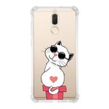 PrintiFy Huawei Mate 10 Lite Uyumlu Köşe Korumalı Antişok Kapak Coolcat Tasarımlı Şeffaf Kılıf