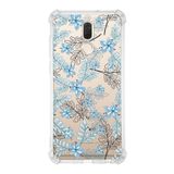 PrintiFy Huawei Mate 10 Lite Uyumlu Köşe Korumalı Antişok Kapak Floral Mavi Şekiller Tasarımlı Şeffaf Kılıf