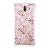 PrintiFy Huawei Mate 10 Lite Uyumlu Köşe Korumalı Antişok Kapak Floral Pudra Tasarımlı Şeffaf Kılıf