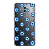 PrintiFy Huawei Mate 10 Pro ile Uyumlu 1mm Slim Fit Nazar Boncuğu 1 Baskılı Şeffaf Kılıf