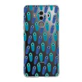 PrintiFy Huawei Mate 10 Pro ile Uyumlu 1mm Slim Fit Nazar Boncuğu 4 Baskılı Şeffaf Kılıf