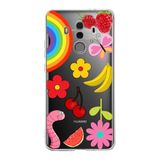 PrintiFy Huawei Mate 10 Pro ile Uyumlu 1mm Slim Fit Water Color 5 Baskılı Şeffaf Kılıf