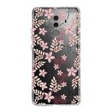 PrintiFy Huawei Mate 10 Pro ile Uyumlu Kapak Floral Kırmızı Tasarımlı 1mm Fit Şeffaf Silikon Kılıf