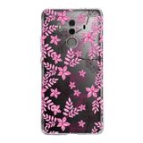 PrintiFy Huawei Mate 10 Pro ile Uyumlu Kapak Floral Pembe Tasarımlı 1mm Fit Şeffaf Silikon Kılıf