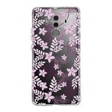 PrintiFy Huawei Mate 10 Pro ile Uyumlu Kapak Floral Pudra Tasarımlı 1mm Fit Şeffaf Silikon Kılıf